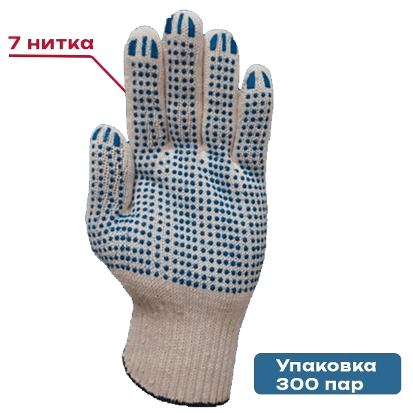 Перчатки 7н/7,5кл/с ПВХ точка